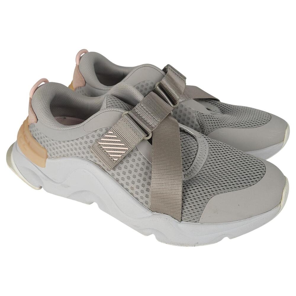 Sorel Kinetic RNEGD Strap Sneakers Women 10 Gray Pink Mesh Casual Shoes NL4149
